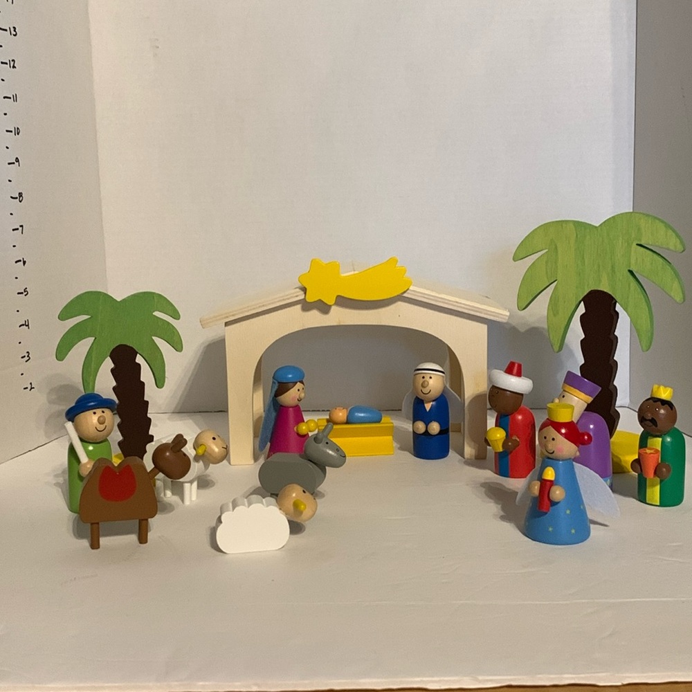 Adorable wooden Nativity scene, 15 pieces. Excellent condition. ππ«π΄πΌπ»π« - Picture 7 of 7